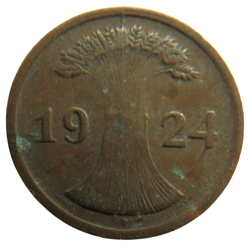 1924-D Germany - Weimar Republic 2 Rentenpfennig Coin