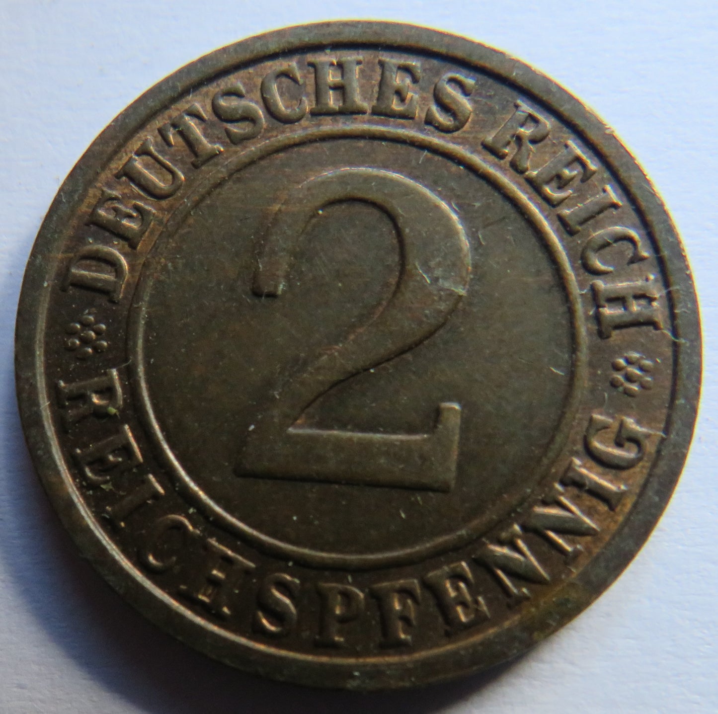 1936-D Germany - Weimar Republic 2 Reichspfennig Coin