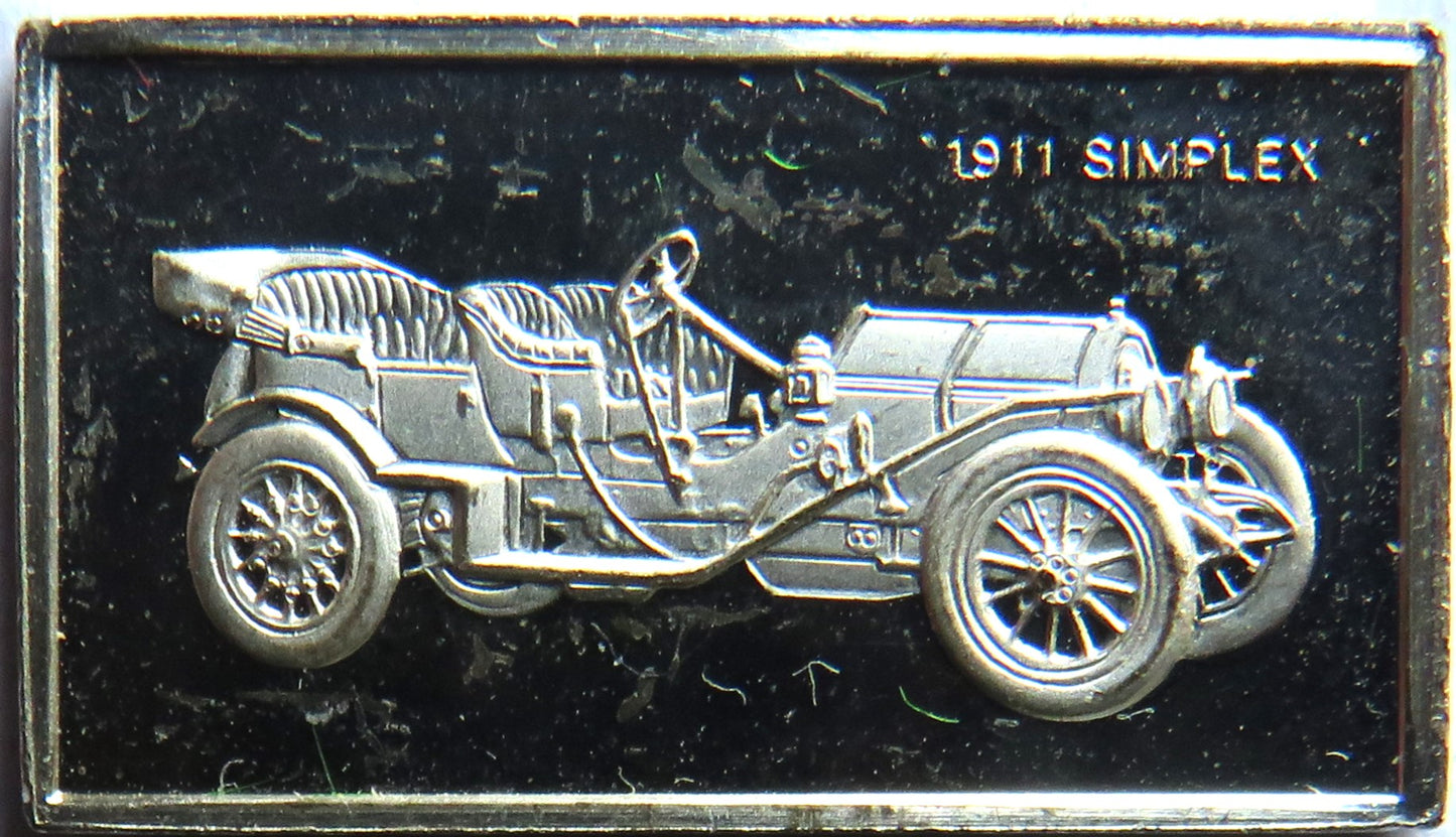 Small Sterling Silver Ingot Classic Cars 1911 Simplex By John Pinches