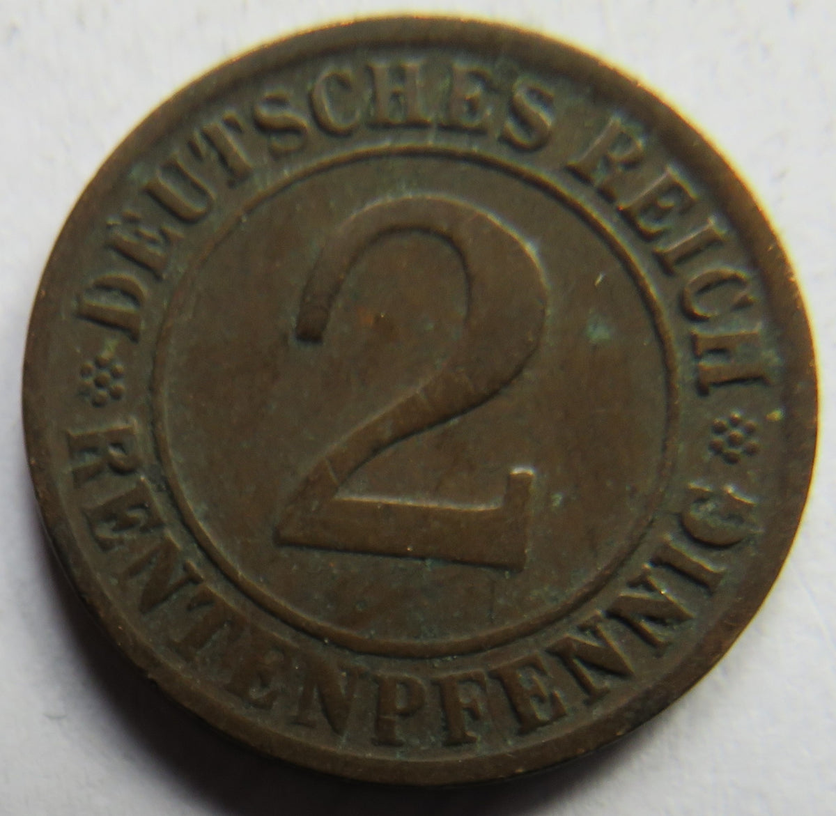 1924-D Germany - Weimar Republic 2 Rentenpfennig Coin image 3