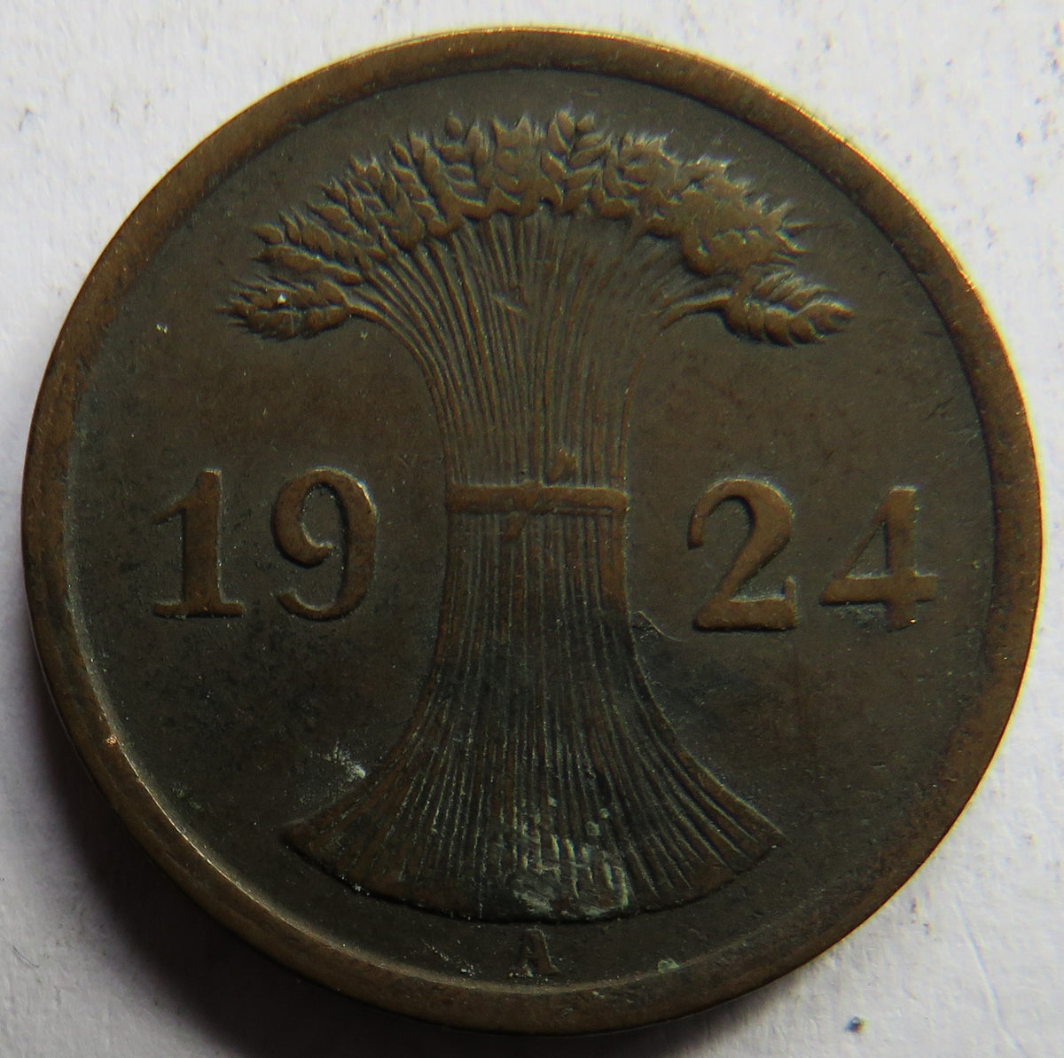 1924-A Germany - Weimar Republic 2 Rentenpfennig Coin image 2