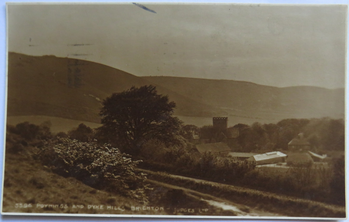 Vintage Postcard of Poynings and Dyke Hills, Brighton