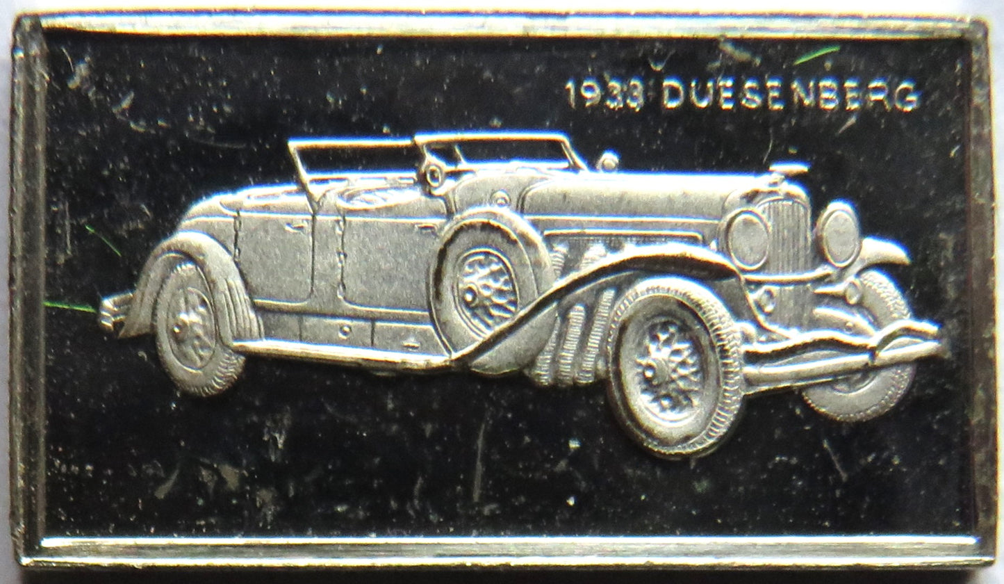 Small Sterling Silver Ingot Classic Cars 1933 Duesenberg By John Pinches