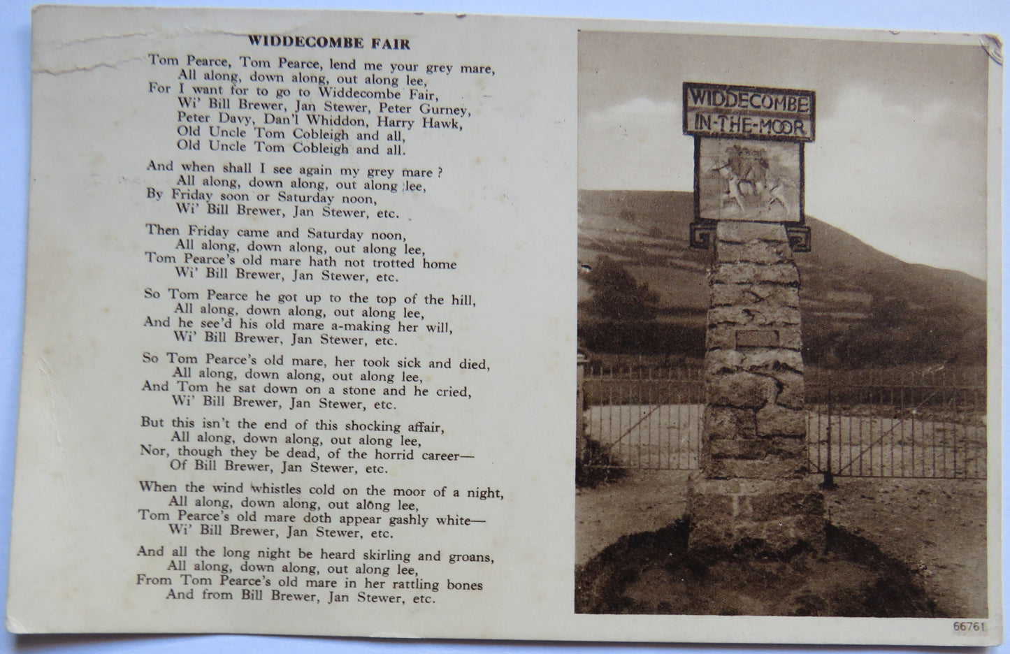 Vintage Postcard of Widdecombe Fair, 1958