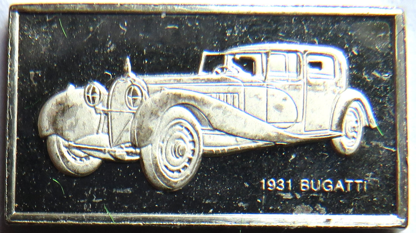 Small Sterling Silver Ingot Classic Cars 1931 Bugatti By John Pinches