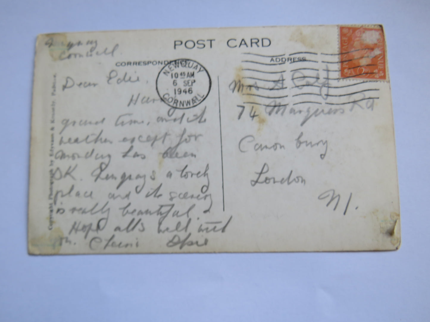 Vintage Postcard of The Old Post Office, 1946