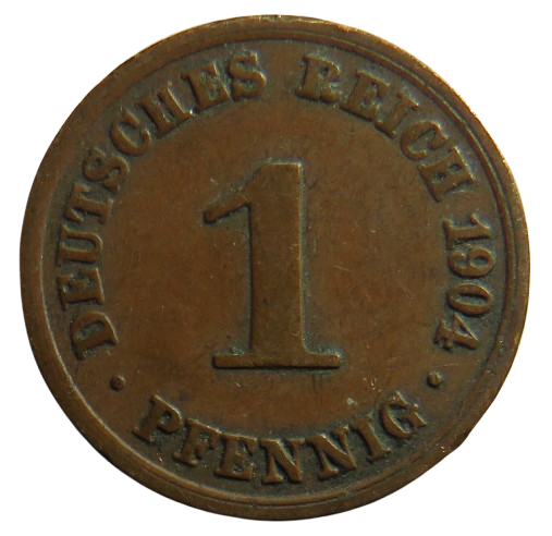 1904-A Germany One Pfenning Coin