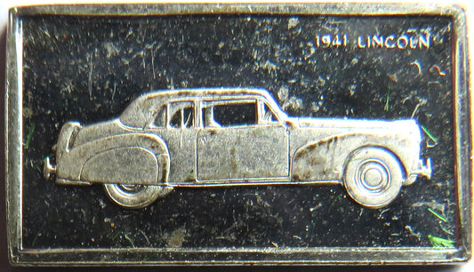Small Sterling Silver Ingot Classic Cars 1941 Lincoln By John Pinches