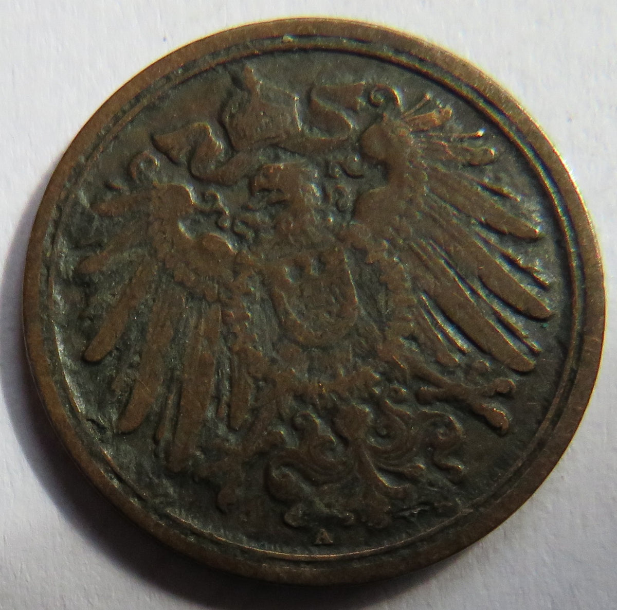 1892-A Germany One Pfenning Coin image 3