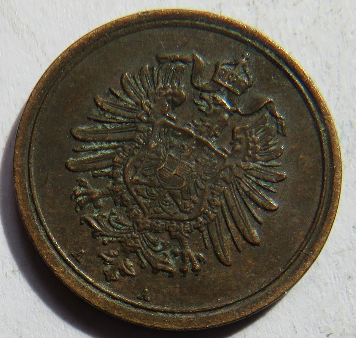 1886-A Germany One Pfenning Coin image 3