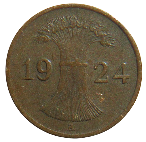 1924-A Germany - Weimar Republic Reichspfennig Coin