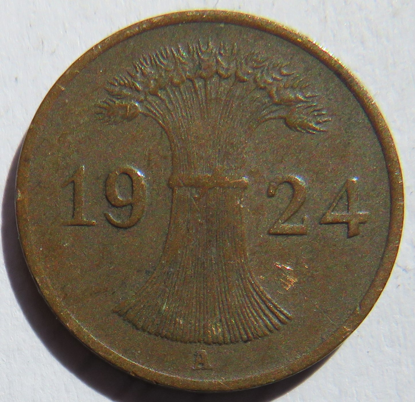 1924-A Germany - Weimar Republic Reichspfennig Coin