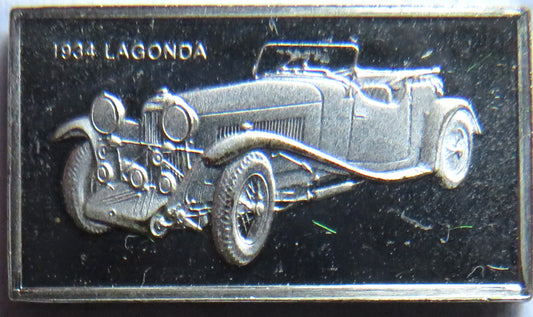 Small Sterling Silver Ingot Classic Cars 1934 Lagonda By John Pinches