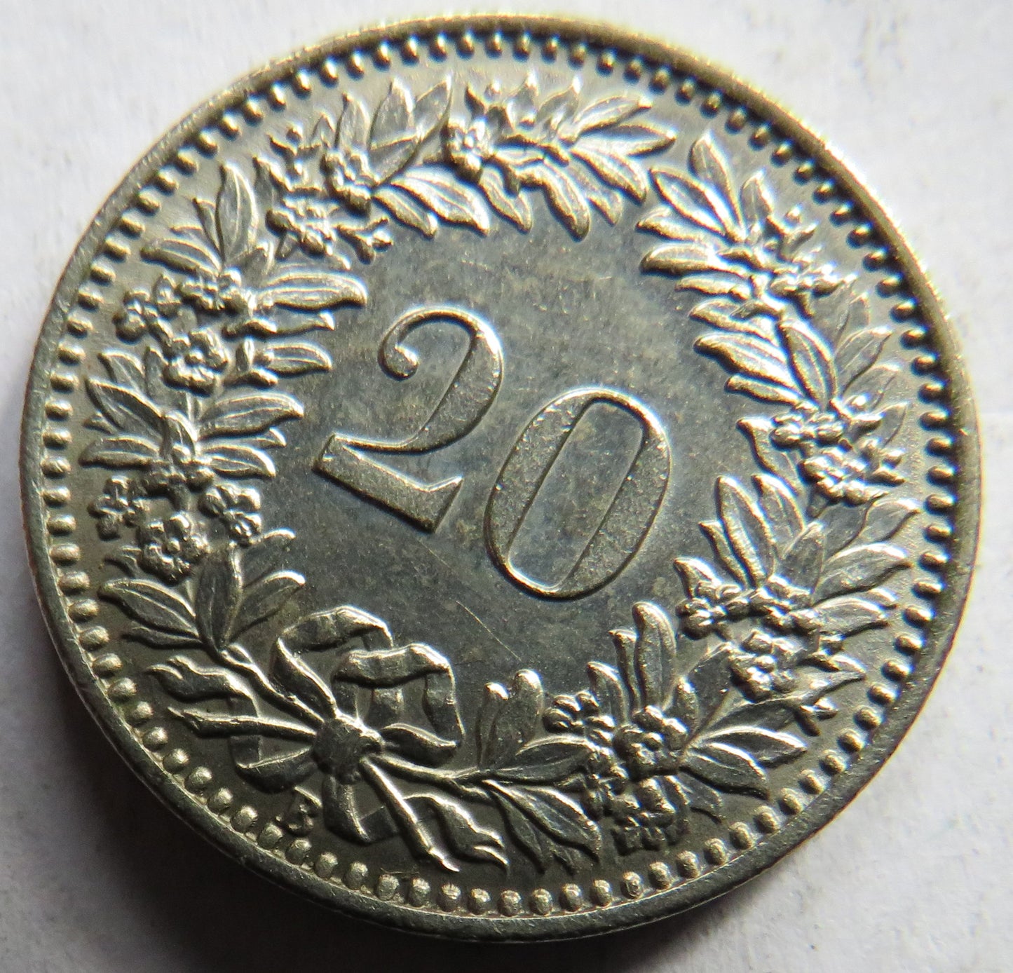 1931 Switzerland 20 Rappen Coin