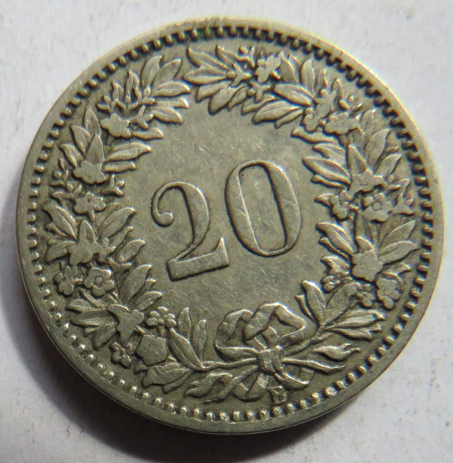 1883 Switzerland 20 Rappen Coin