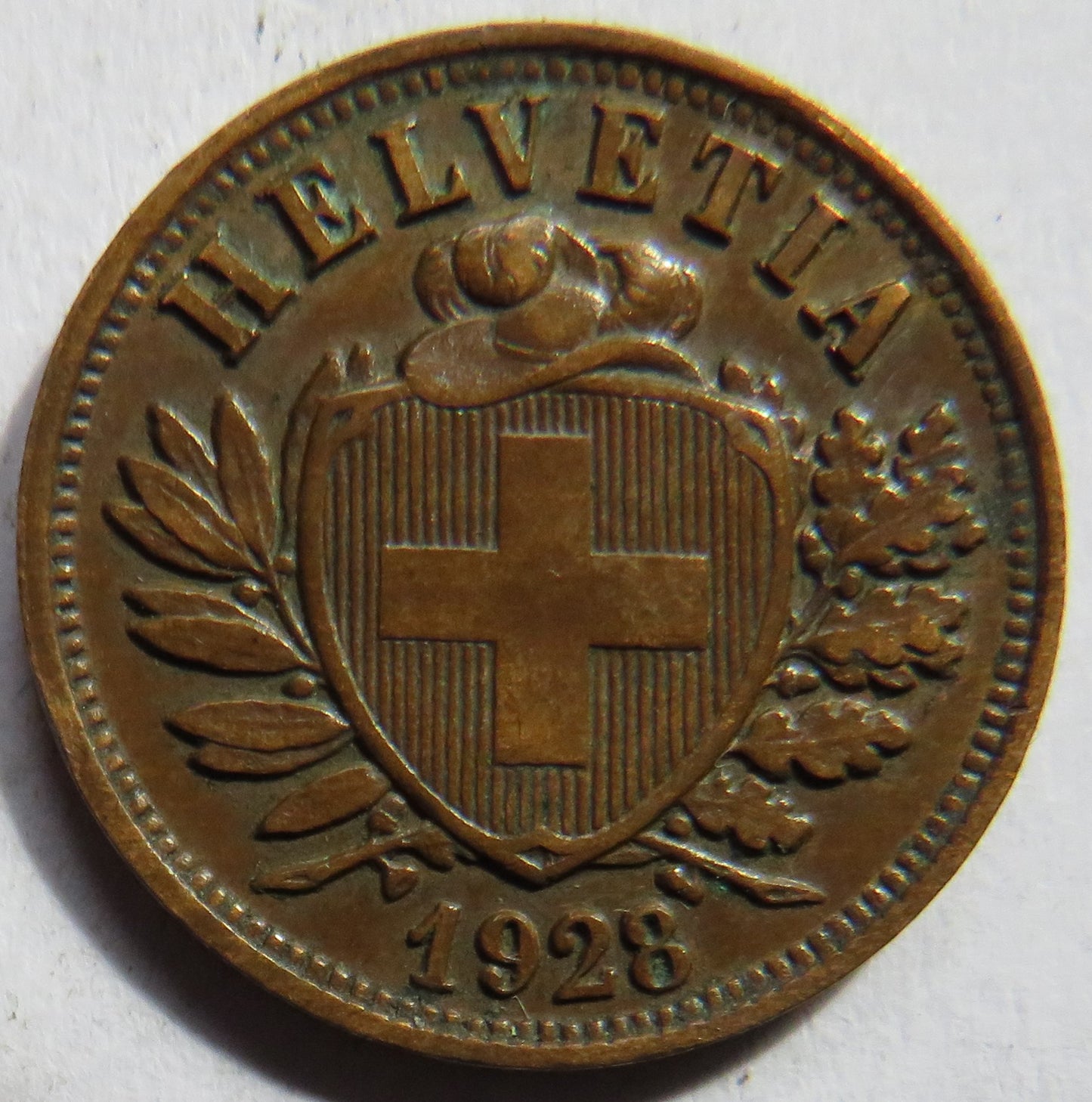 1928 Switzerland 2 Rappen Coin