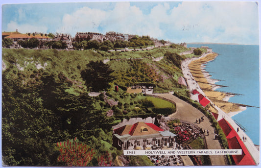 Vintage Postcard of Holywell and Western Parades, Eastbourne, 1961