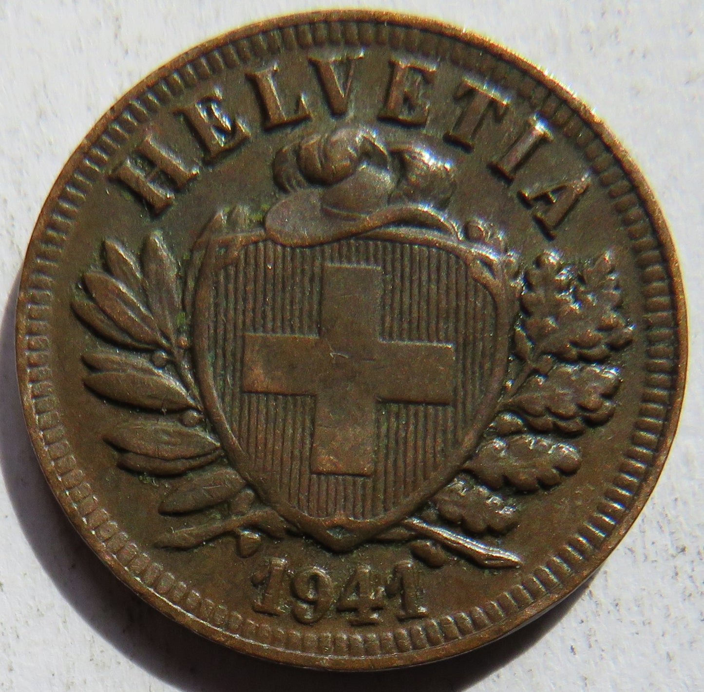 1941 Switzerland 2 Rappen Coin