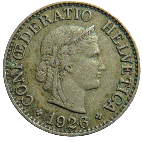 1926 Switzerland 10 Rappen Coin