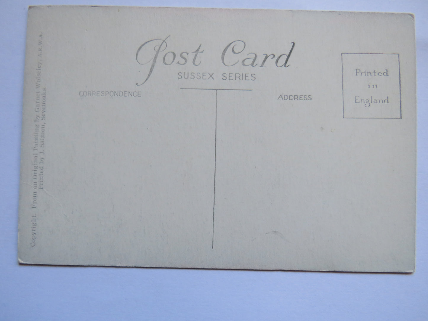 Vintage Postcard of Bramber - painting by Garnet Wolseley