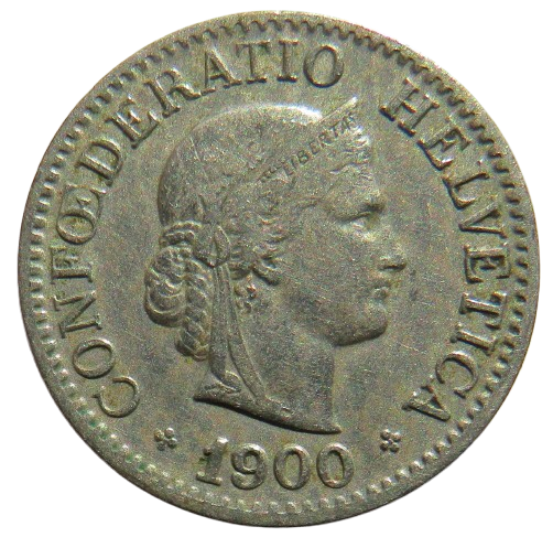 1900 Switzerland 10 Rappen Coin