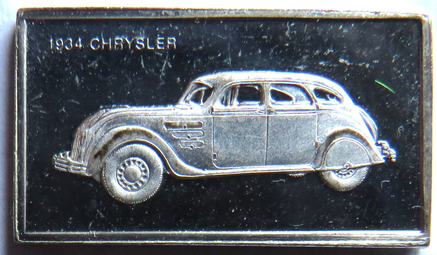 Small Sterling Silver Ingot Classic Cars 1934 Chrysler By John Pinches