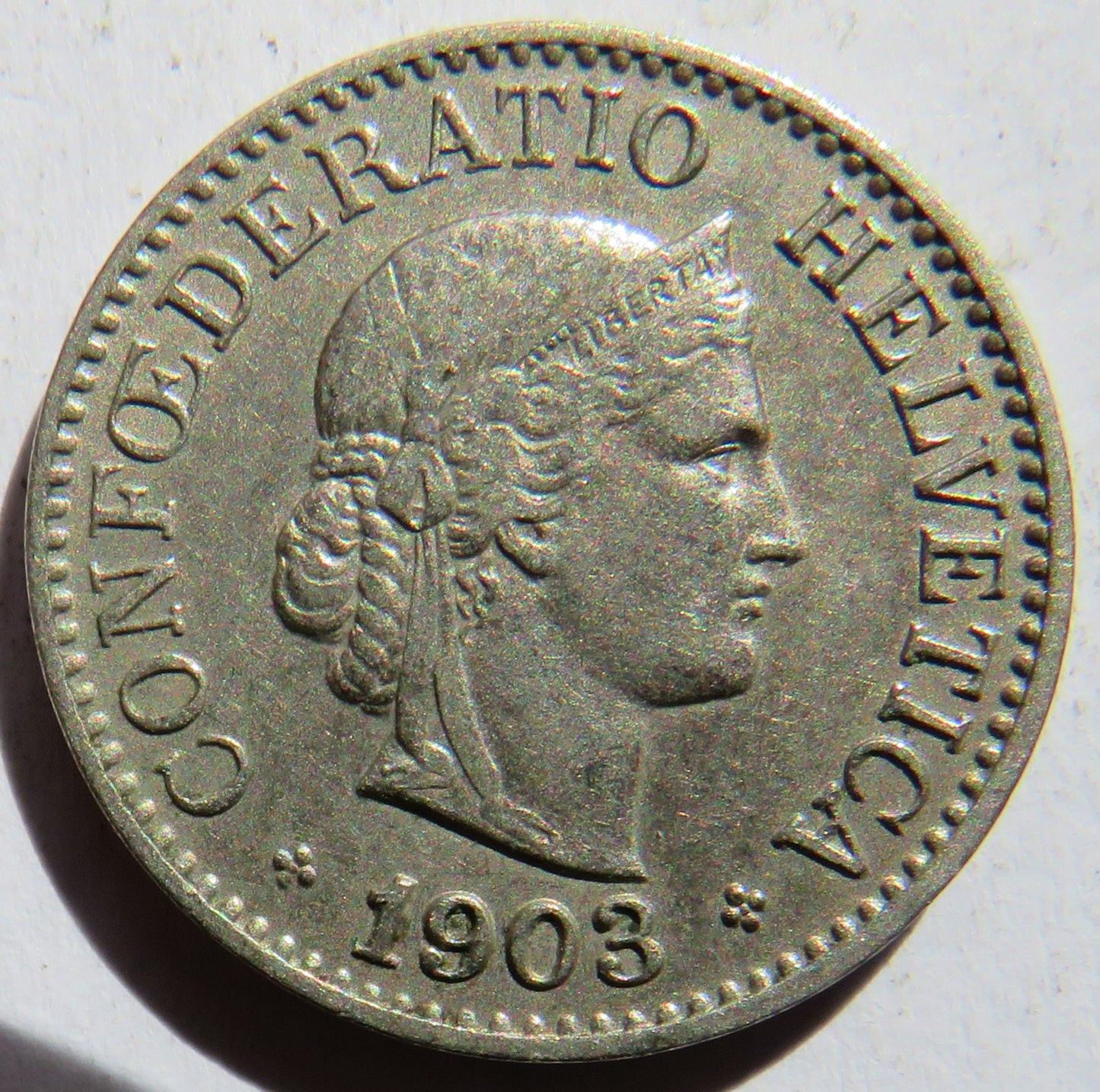 1903 Switzerland 10 Rappen Coin
