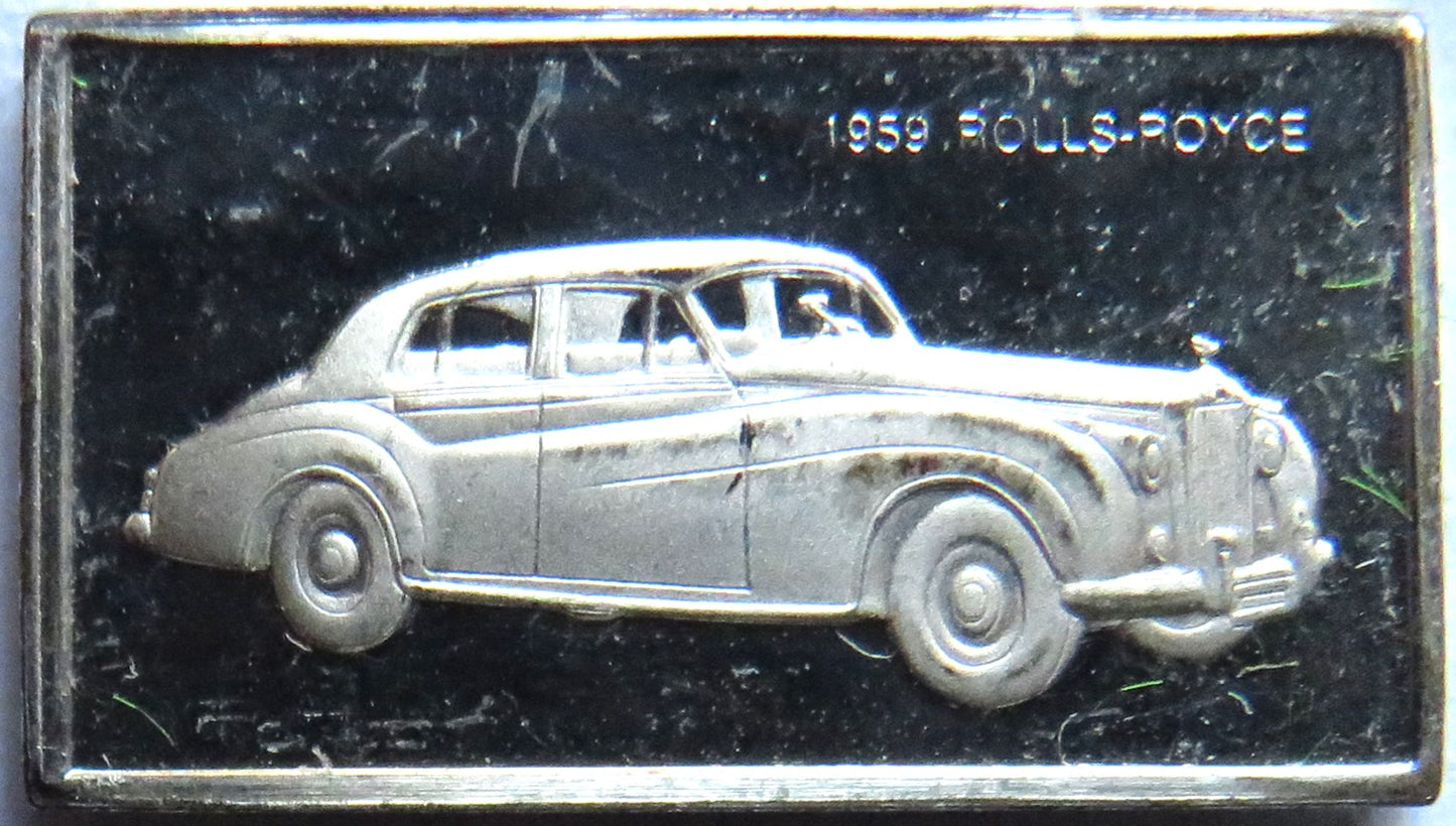 Small Sterling Silver Ingot Classic Cars 1959 Rolls-Royce By John Pinches