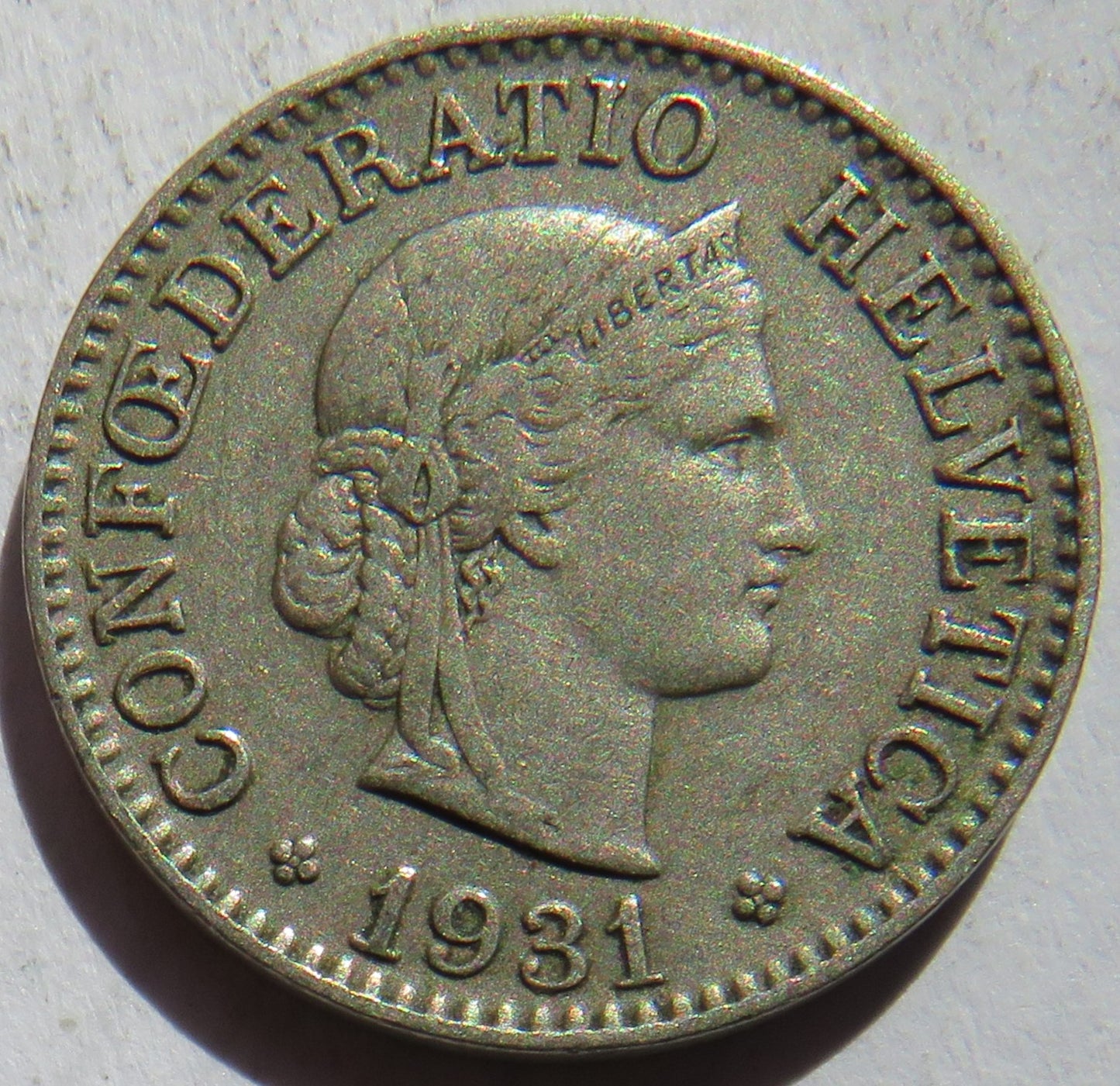 1931 Switzerland 10 Rappen Coin