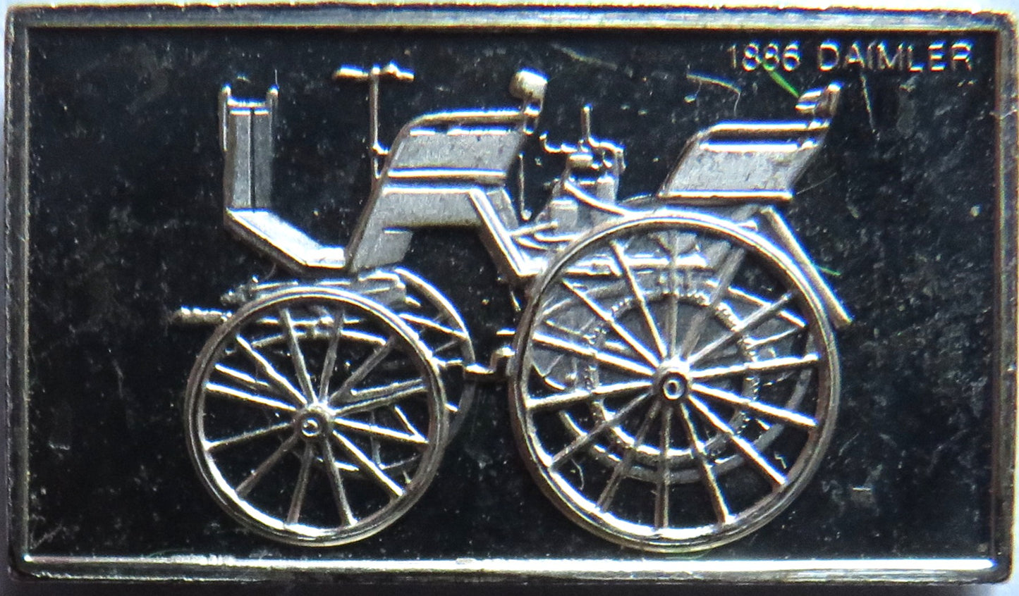Small Sterling Silver Ingot Classic Cars 1886 Daimler By John Pinches