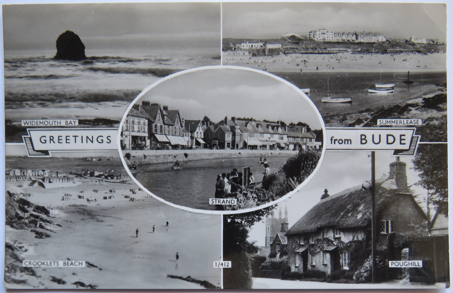 Vintage Multiview Postcard of Greetings from Bude