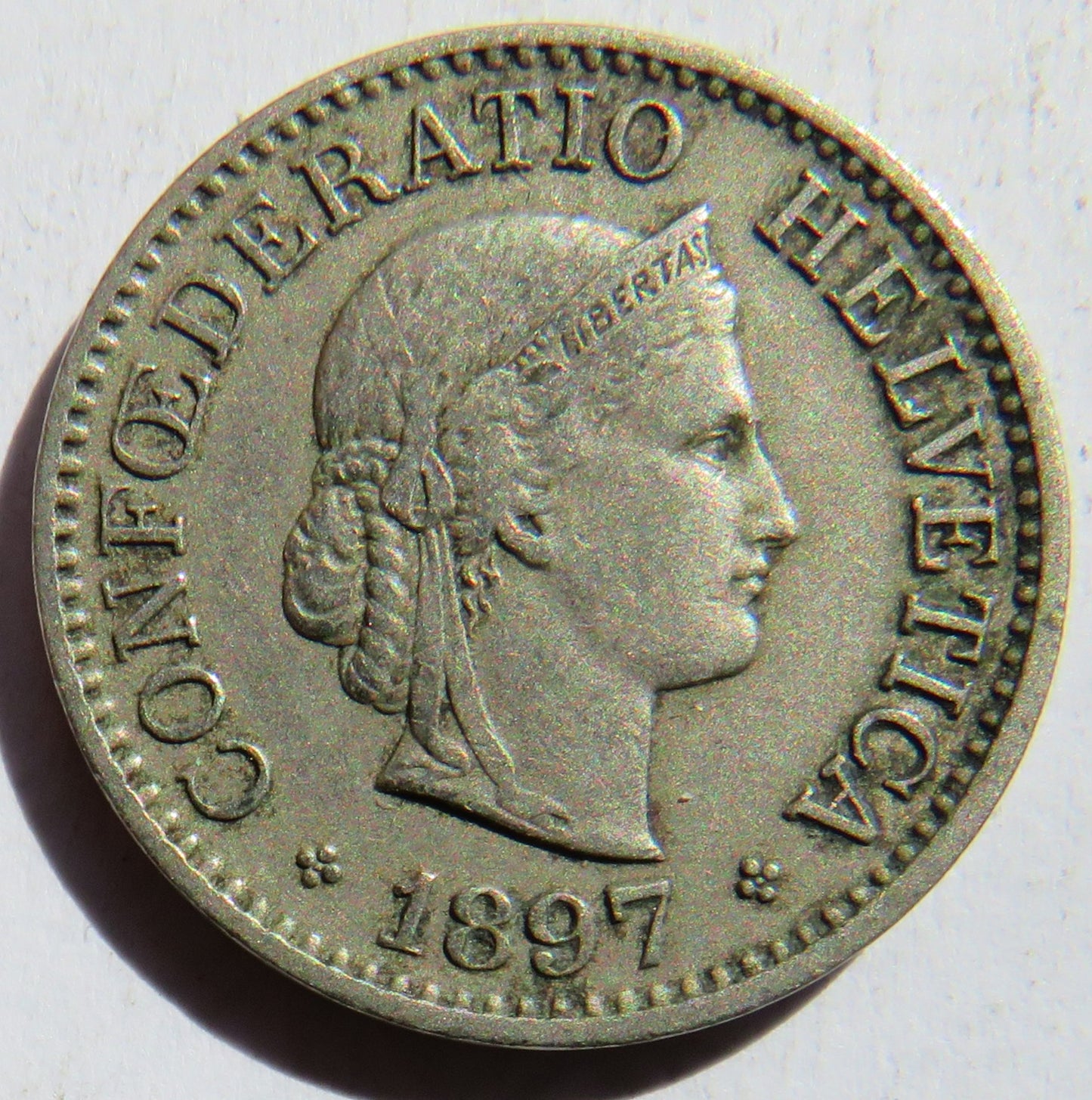 1897 Switzerland 10 Rappen Coin