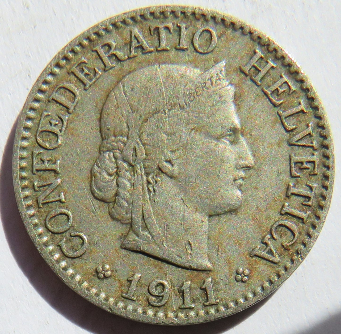 1911 Switzerland 10 Rappen Coin