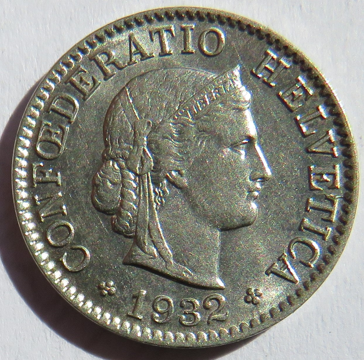1932 Switzerland 5 Rappen Coin