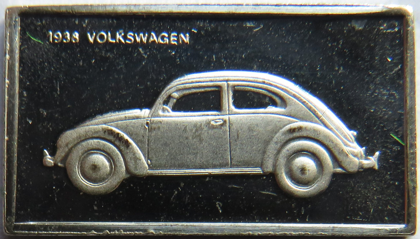Small Sterling Silver Ingot Classic Cars 1938 Volkswagen By John Pinches