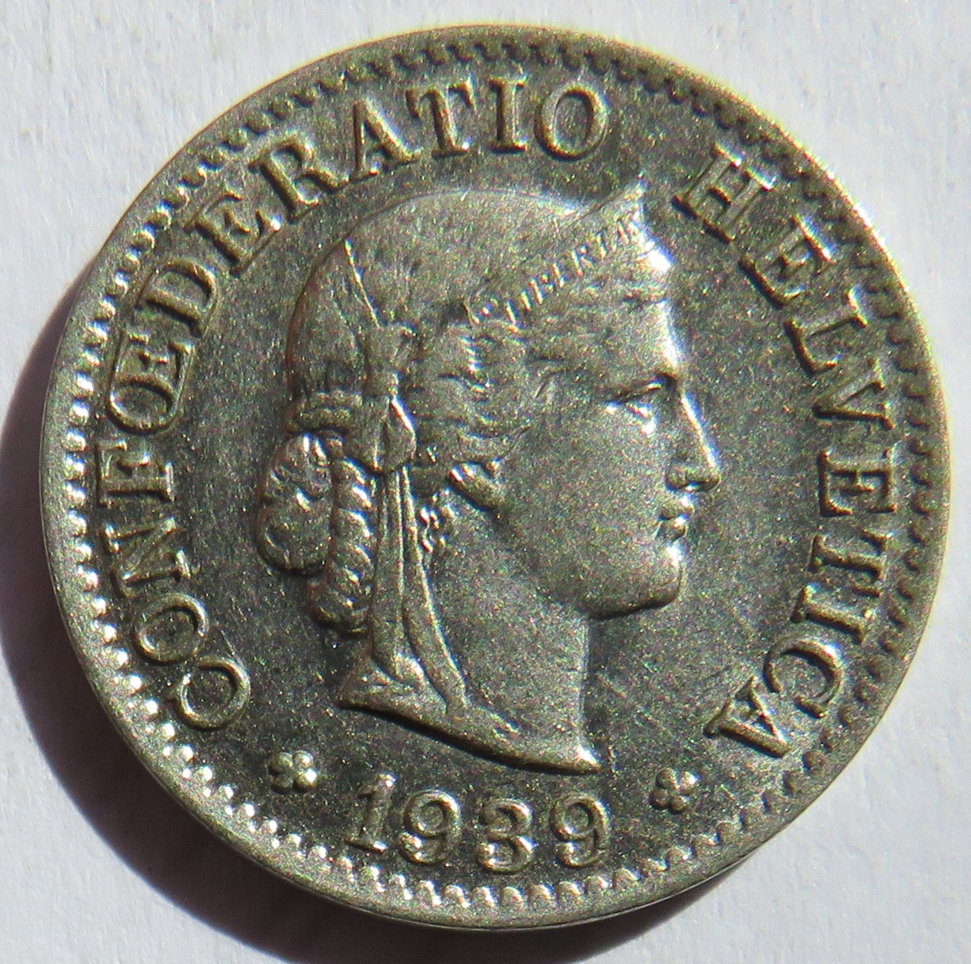1939 Switzerland 5 Rappen Coin