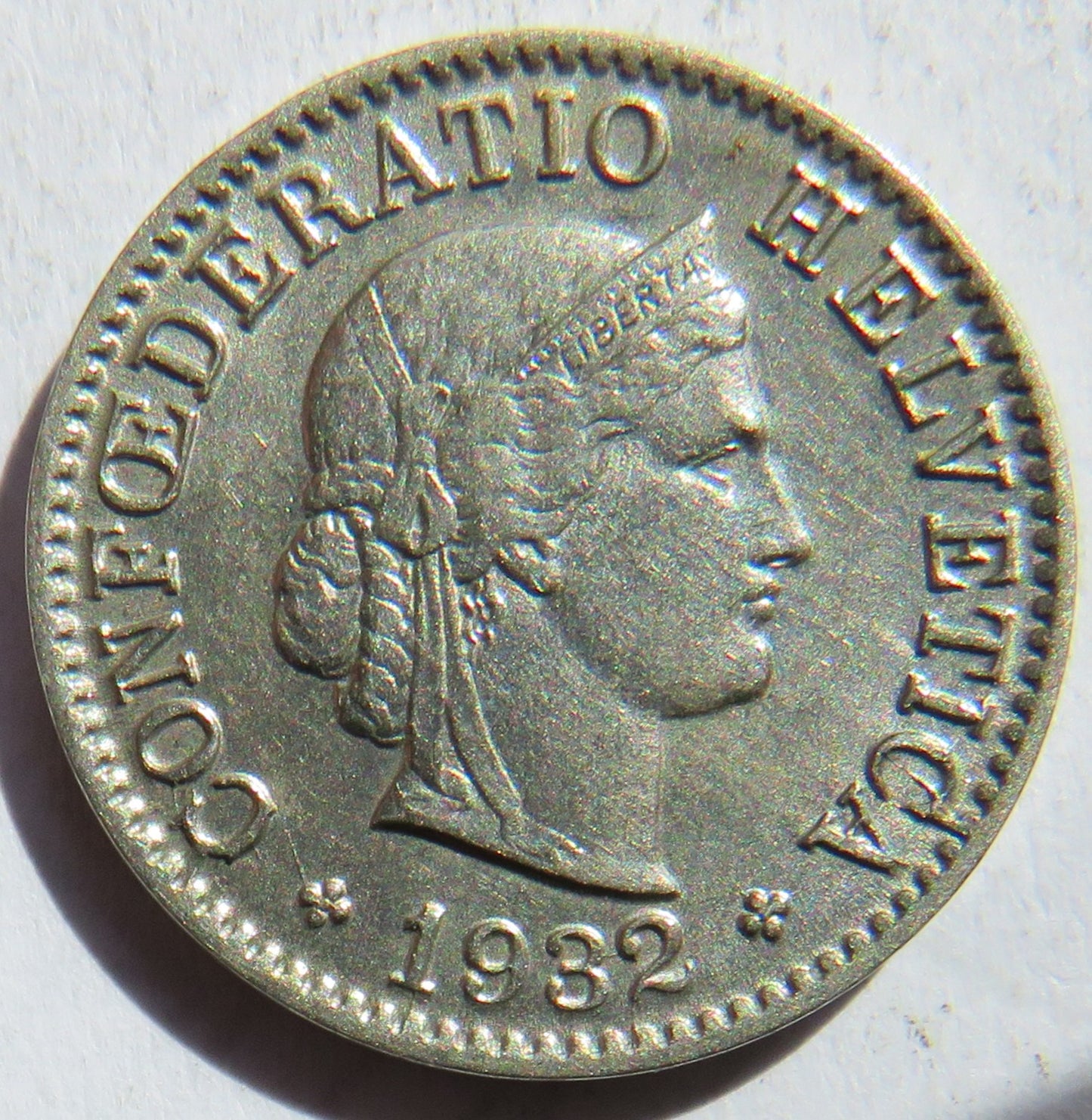 1932 Switzerland 5 Rappen Coin