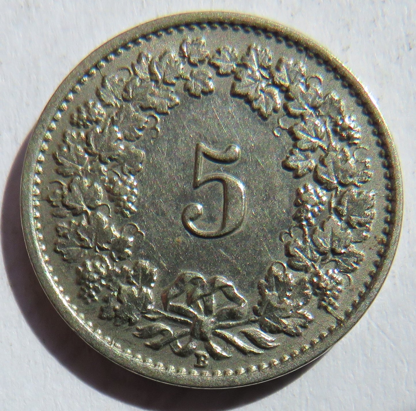 1932 Switzerland 5 Rappen Coin
