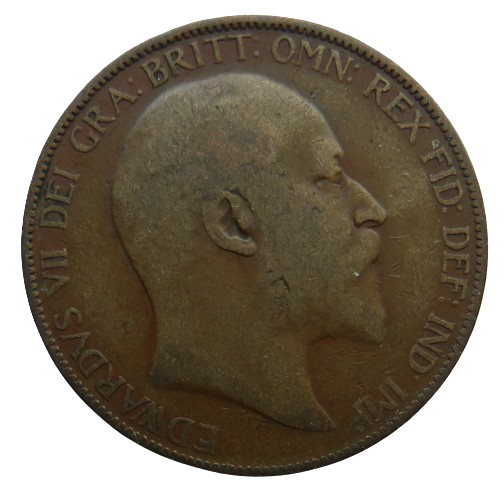 1906 King Edward VII One Penny Coin - Great Britain