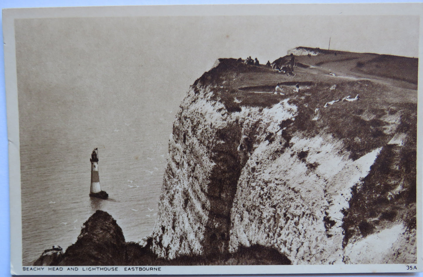 Vintage Postcard of Beachy Head and Lighthouse, Eastbourne
