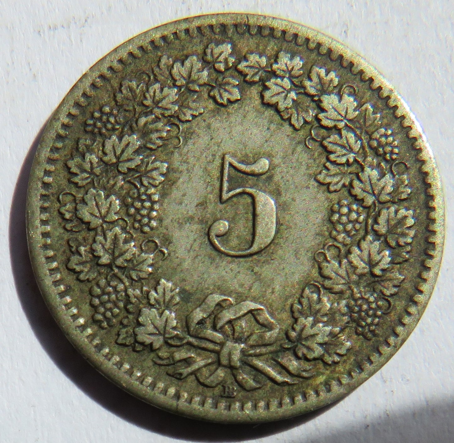 1850 Switzerland 5 Rappen Coin