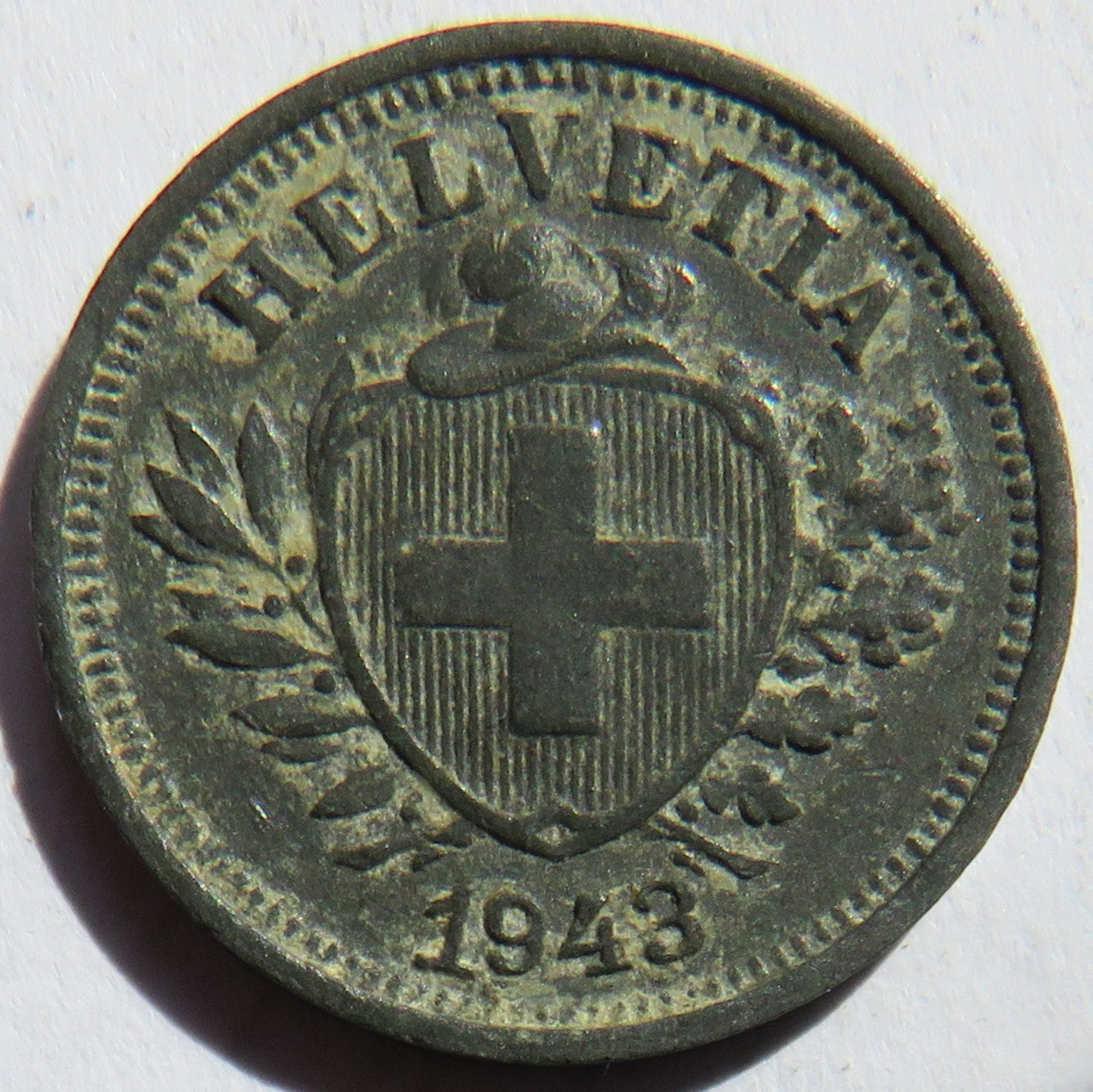 1943 Switzerland One Rappen Coin