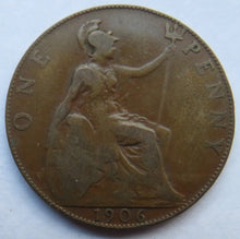 Load image into Gallery viewer, 1906 King Edward VII One Penny Coin - Great Britain
