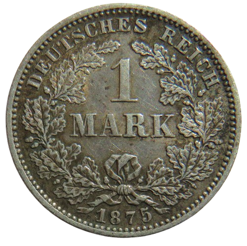 1875-G Germany Silver One Mark Coin