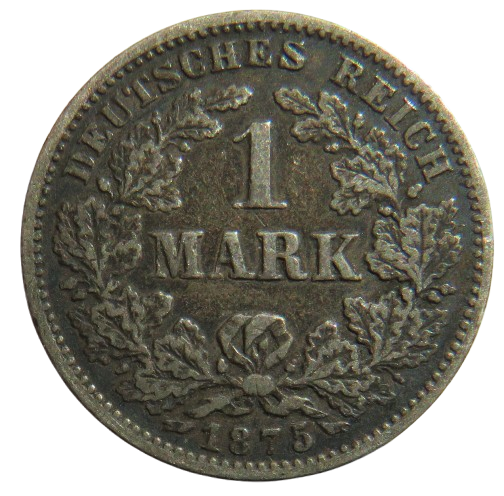 1875-G Germany Silver One Mark Coin