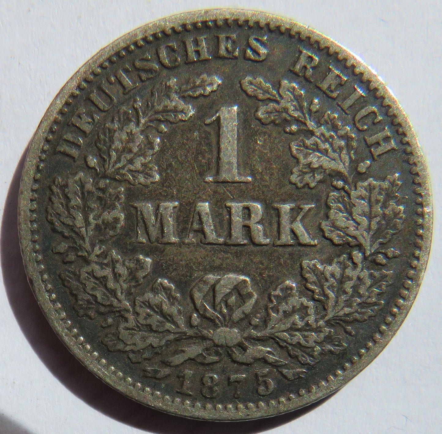1875-G Germany Silver One Mark Coin