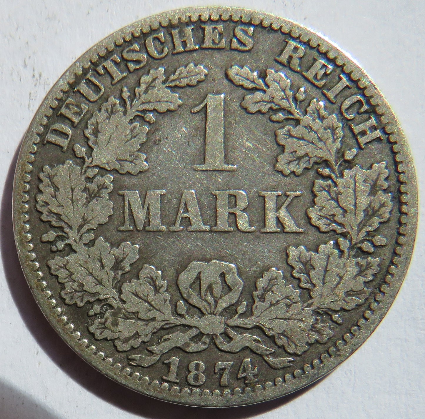 1874-A Germany Silver One Mark Coin