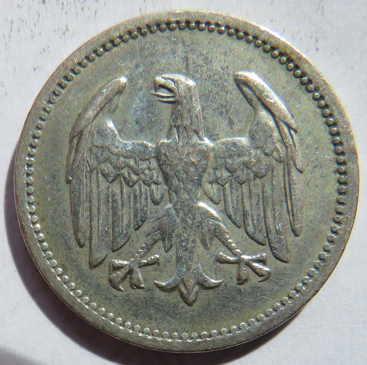 1924-A Germany Silver One Mark Coin