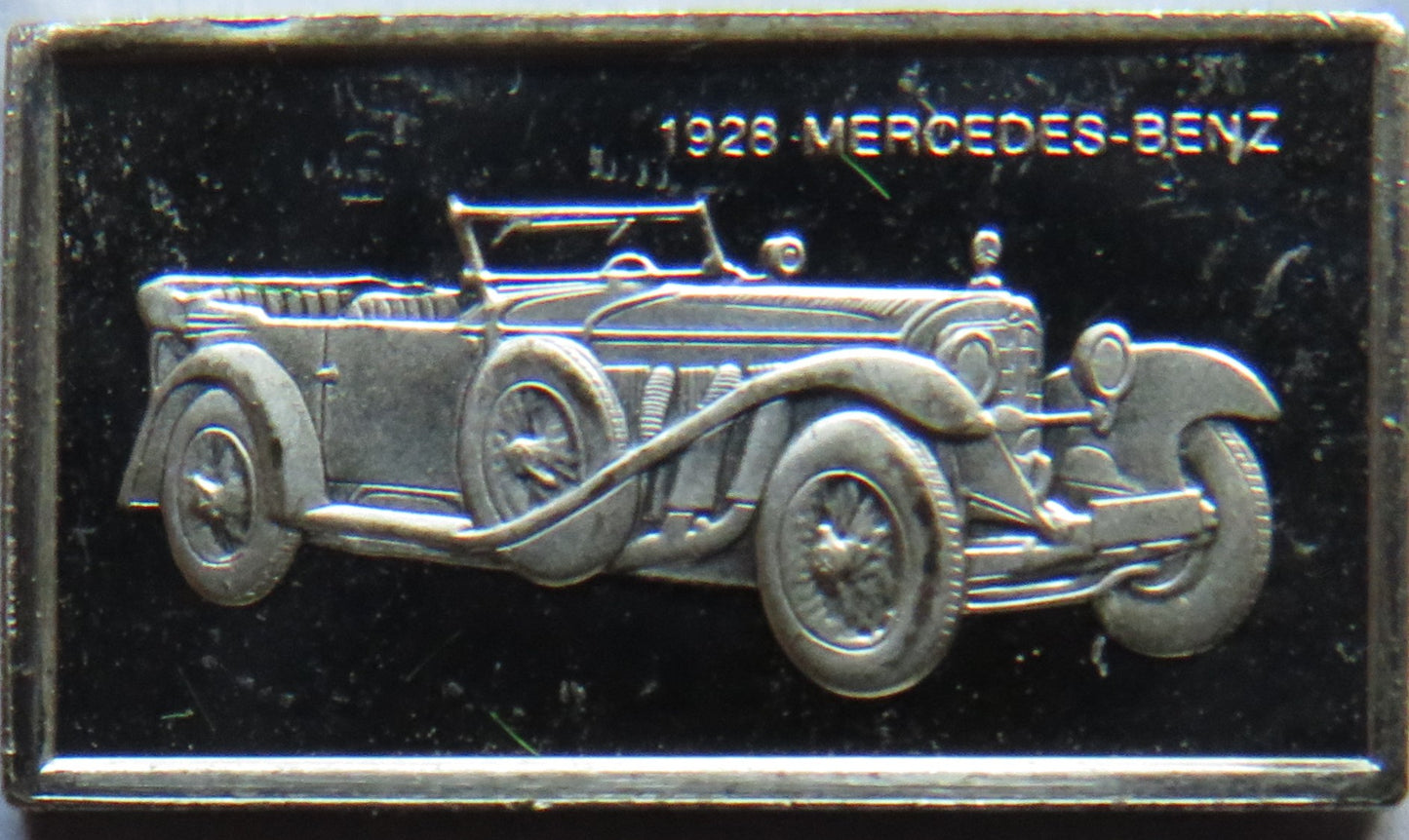 Small Sterling Silver Ingot Classic Cars 1928 Mercedes-Benz By John Pinches
