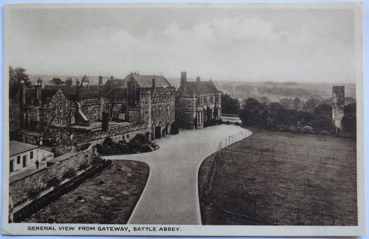 Vintage Postcard of General View from Gateway, Battle Abbey
